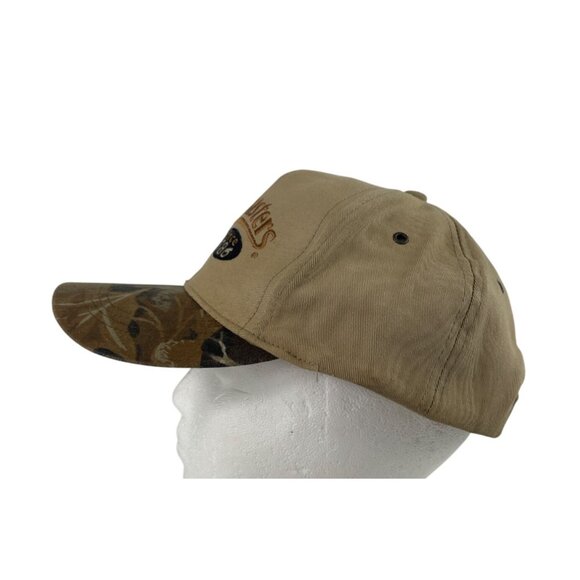 Buckmasters Mens Adjustable Strapback Hat Tan/Camo Hunting Embroidered Cap - Picture 7 of 9